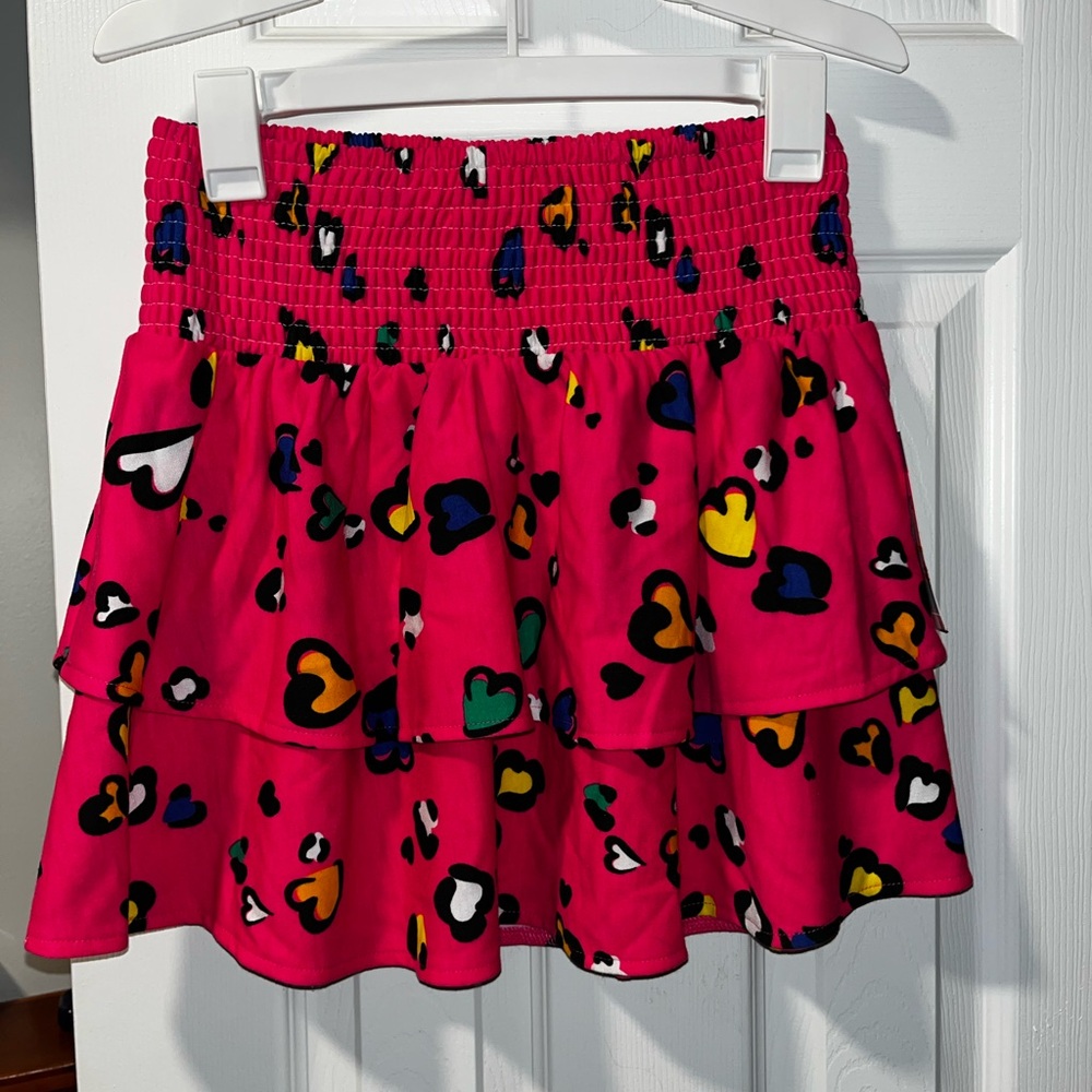 Crown & Ivy Pink Heart Mini Skirt
